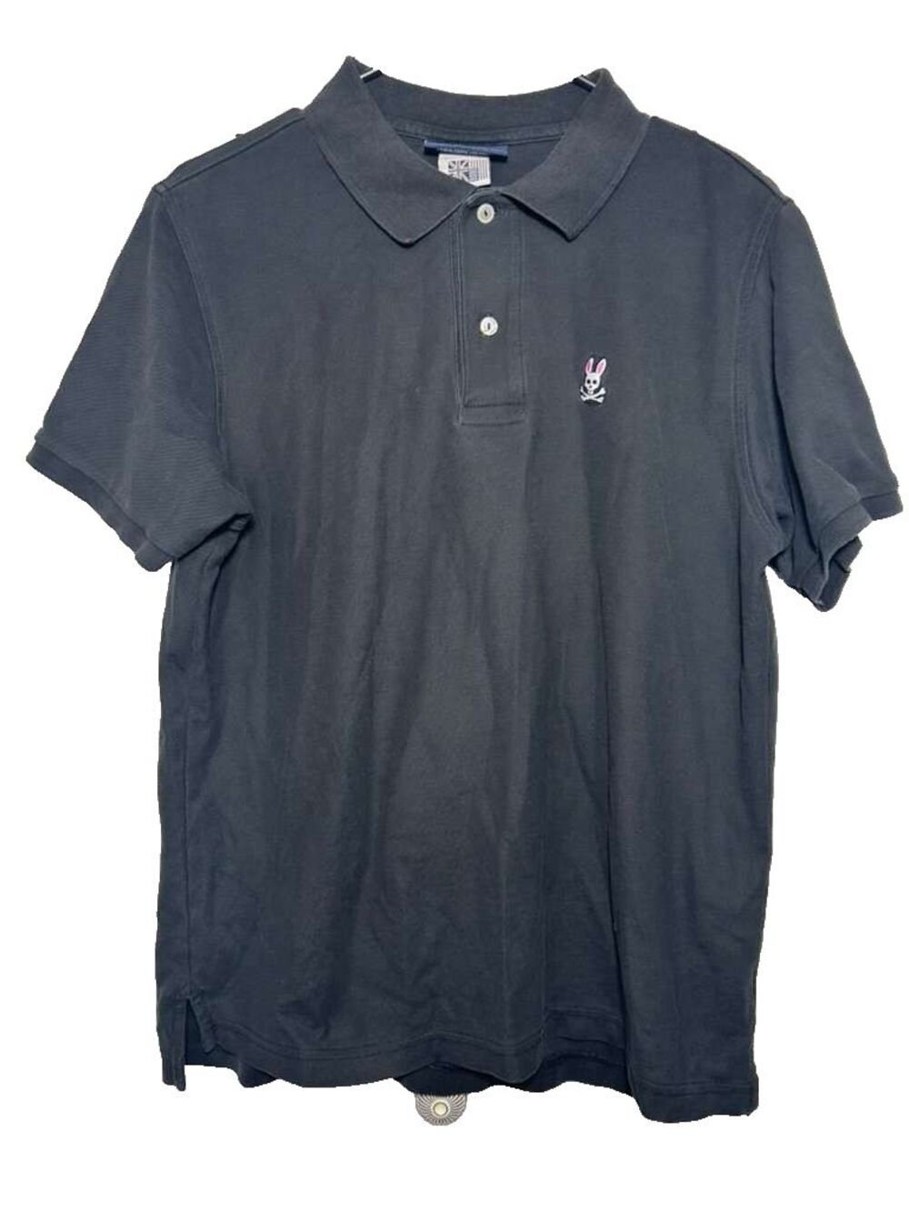 Psycho Bunny Polo Shirt Men's Size 5 Medium Black Short Sleeve Pima Cotton